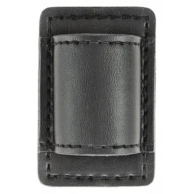 HEROS PRIDE Flashlight Pouch: Black, Synthetic Leather, Plain, 3 1/2 in x 3 1/4 in - Duty Equipment Pouches
