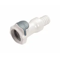 Quick Connection Coupling: Straight, 5/8 in ID Size, Quick-Disconnect Coupler x Barbed, Polysulfone (MPN HFCD171035)