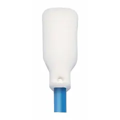 Rectangular foam tip swab for static-sensitive cleanroom applications. Tip length 11/16 in, width 15/32 in, overall length 5 3/4 in with a 5 7/8 in white foam handle. Pack of 500; generates no tribo-charge.