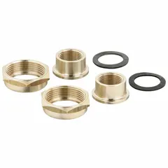 Bronze union with 3/4 in FNPT and 1 1/4 in NPSM connections. Includes two EPDM gaskets. Used to connect and disconnect piping in water and steam systems.
