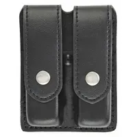 HEROS PRIDE Magazine Pouch: Black, Synthetic Leather, Plain, 5 3/4 in x 1 5/16 in, Snap Closure (MPN 1432PN)