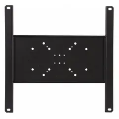 This fixed television mount is constructed from steel with a black fused epoxy finish. It supports screens up to 50 lb and provides 5° down and 15° up tilt adjustment. The mount includes the PLP Adaptor Plate and mounting hardware for wall installation.