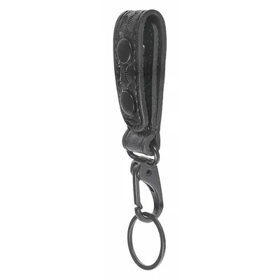 HEROS PRIDE Key Holder: Black, Leather, Basket Weave, 6 1/4 in x 29 mm - Key Holders & Pouches