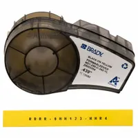 Polyolefin sleeve label in yellow matte finish for wire and cable identification. Designed for 8 AWG to 16 AWG wire gauge. Compatible with M210-LAB printer series. Used in industrial panel building and electrical maintenance