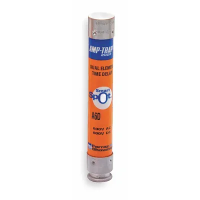 MERSEN Fuse: Class RK1, A6D Series, Time-Delay, 150 mA, 600 V AC, 600 V DC - Time-Delay Cylindrical Fuses