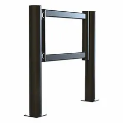 This springless single-door nonmetallic gate is designed for floor mounting in openings up to 39-1/4 inches wide. Constructed from polymer, it provides a lightweight, corrosion-resistant barrier for pedestrian access control in industrial environments. The gate measures 23 inches by 31-3/4 inches and comes in an unfinished black finish. It does not include a lock.