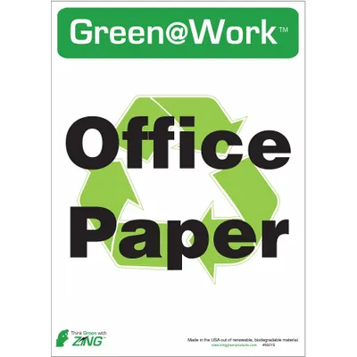 ZING Social Distancing Adhesive Sign: Plastic, Adhesive Sign Mounting, Not Retroreflective - Green@Work: Office Paper Signs