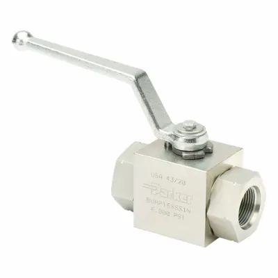 Parker High Pressure Hydraulic Ball Valve: Not Lockable, 6.73 in Handle Lg, Two-Way Ways - Hydraulic Ball Valves