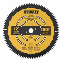 DEWALT Circular Saw Blade: 12 in Blade Dia., 100 Teeth, 0.11 in Cut Wd, 1 in Arbor Size, Finishing (MPN DWA112100)