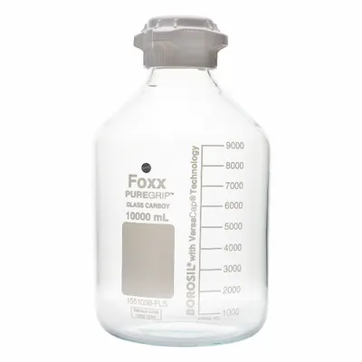 FOXX LIFE SCIENCES Borosilicate Glass Jug, 20 L, 230 mm, with Closure - Glass Jugs