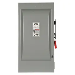 This Siemens fusible safety switch is rated for 200 A, three-phase, 600V AC applications. It features a galvanized steel enclosure designed for indoor use. Typical applications include industrial and commercial power distribution where a disconnect means is required for maintenance or emergency shutdown.