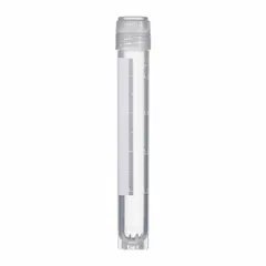 APPROVED VENDOR Polypropylene Cryogenic Vial, 5 mL, Sterile, Round Bottom, Self-Standing, External Thread, Natural, with Closure (V3805)