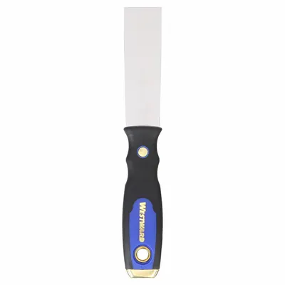 WESTWARD Putty Knife: Bld. Mat. Carbon Steel, Hdl. Mat. Plastic/Rubber/Steel, Stiff - Standard Scrapers