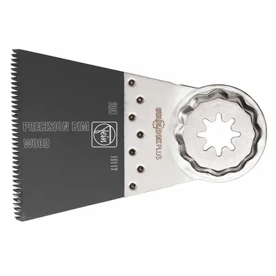 FEIN Oscillating Tool Blade: 2 9/16 in Blade Wd, 3 13/16 in Overall Lg, Precision Cutting - Starlock Plus Mounted Blades