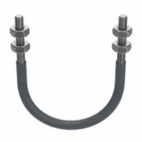 Cushioned U-Bolt: 1/2"-13 Thread Size, For Pipe Size 5 in, 5 in Inside Ht, Steel, Plain (MPN 0500018114)