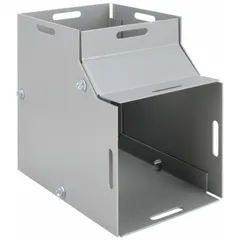 This 90-degree elbow is used to route electrical wiring around corners in indoor wireway systems. Constructed from 16-gauge steel with a screw-on cover, it provides an enclosed pathway for cable management. Suitable for top or bottom mounting in commercial and industrial facilities.