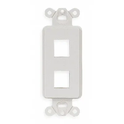 HUBBELL PREMISE WIRING Outlet Frame: Keystone, Light Almond, 2 Ports - Voice & Data Housings