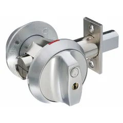 This ABLOY standard cylindrical deadbolt features a satin chromium-plated finish and a Protec2 keyway with a conventional core cylinder. Designed for door thicknesses up to 1 3/4 in, it includes the core and is suitable for commercial or institutional applications requiring a durable, chrome-finished locking solution. Not ADA compliant or ligature-resistant, and has no visual indicator message.