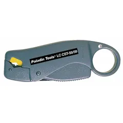 Manual coaxial cable stripper designed for RG-178 cable. Strips 10 mm of jacket with a fixed 11/32 in strip length. Features a standard cushion grip and overall length of 6 3/4 in. Used for preparing coaxial cables in telecommunications and networking applications.