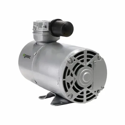 GAST Compressor: 0.25 hp, 1 Phase, 115V AC, 50 psi Max Continuous Pressure - Reciprocating Piston Compressor/Vacuum Pumps
