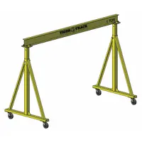 HARRINGTON Portable Gantry Crane: Fixed Span, Adj Ht, 4,000 lb Load Capacity, Aluminum (MPN 582-4000-11-10)