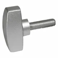 Stainless steel wing knob with M8 threaded stud, 30 mm thread length, and 1.34 in diameter. Designed for manual tightening in applications requiring corrosion resistance, such as machinery guards and panels that need tool-free adjustment
