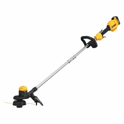 DEWALT Battery-Powered String Trimmer Kit: 13 in Cutting Wd, Straight Shaft, 38 in Shaft Lg - Battery-Powered String Trimmers