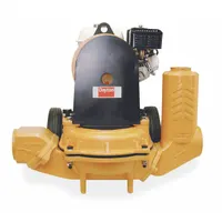 Gas-powered diaphragm pump with Honda GX160 engine, recoil-start, and aluminum body. Delivers 60 gpm at 20' of head. FNPT inlet and discharge. Steel frame on wheeled dolly. Meets California Emission Codes. Used for dewatering, agricultural drainage, and industrial fluid transfer of solids-laden water