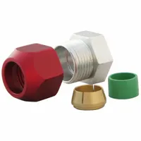 This line terminator blockoff seals unused rear air conditioning ports on fleet vehicles and heavy equipment. It prevents refrigerant leaks and system contamination during maintenance or when a rear AC unit is removed. Part number 76501