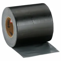This roof repair tape is 6 inches wide, 50 feet long, and 35 mil thick in black. It features MicroSealing Technology and is UV-protected, compatible with all roofing materials except silicone. Used for sealing and repairing leaks on flat or low-slope roofs, including emergency patching, flashing repairs, and seam sealing.
