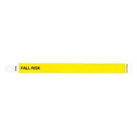 ID Wristband: Fall Risk, 10 in Overall Lg, 3/4 in Overall Wd, Tyvek®, Yellow, 500 PK (MPN ALR-TP-34)