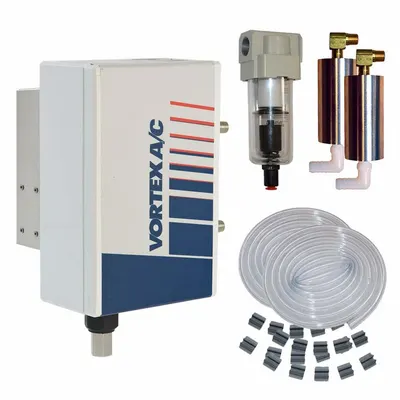 VORTEC Enclosure Cooler: 5,000 BtuH, Corrosion-Resistant & Washdown, Cooling Only - Compressed Air Coolers