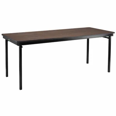 NATIONAL PUBLIC SEATING Folding Table: Rectangle Table Shape, Montana Walnut Tabletop - Standard Folding Tables