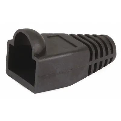 MONOPRICE RJ45 Strain Relief Boot for Cat5e/Cat6, Black, 50-Pack (MPN 7249) - RJ Modular Connector Strain Relief Boots