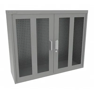 VIDMAR Clearview Industrial Metal Wall-Mount Pegboard Cabinet, Gray, 127 lb - Clearview Industrial Metal Wall-Mount Pegboard Cabinets