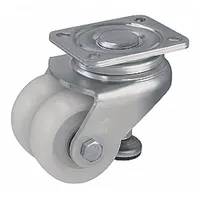 This swivel plate caster features a steel construction with a hole mounting type. It has a 3 in wheel diameter, 4 1/4 in mounting height, and a load capacity of 3,305 lb. Suitable for heavy-duty industrial applications requiring stable positioning and mobility, such as machinery, racks, and workstations