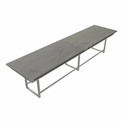 MIRELLA Conference Table: Rectangle, Fiberboard, Stone Gray, 47 1/4 in Overall Lg - Rectangular Conference Tables