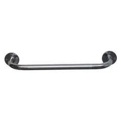 This straight grab bar is constructed of steel with a chrome-plated finish. It measures 18 inches in length and 1 inch in diameter, with a weight capacity of 250 lb. Suitable for use in bathrooms to provide support and stability near showers, bathtubs, or toilets.