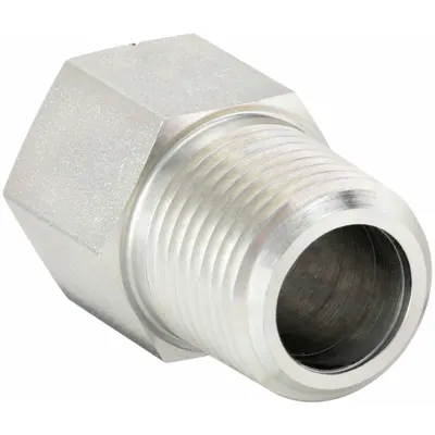 PARKER Metal Pipe Straight: Straight, Steel, 1/2 in x 3/8 in - Hydraulic Threaded Extreme-Pressure Pipe Fittings