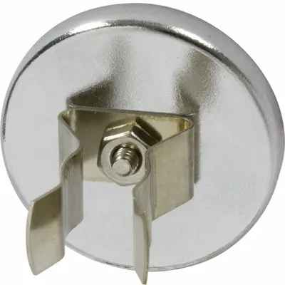 MAG-MATE Ceramic Magnets: Encased with Clip, 0.19 in Thick, 1 15/64 in Outside Dia - Cup Ceramic Magnets