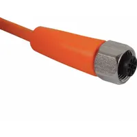Cordset: M12 Female Straight X Bare Wire, 4 Pins, Orange, PVC, 10 m Cable Lg, 4 A Max Current (A) (MPN EVT002)