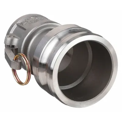 DIXON VALVE & COUPLING Cam and Groove Adapter: 125 psi Max. Working Pressure @ 70 F, 5 7/8 in Overall Lg - Type DA Stainless Steel Cam & Groove Fittings
