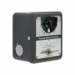 Combined rheostat and toggle switch for HVACR systems. The rheostat varies resistance to control fan speed or temperature, while the toggle provides on/off or mode selection. Used as a replacement control in commercial heating, ventilation, and air conditioning equipment.