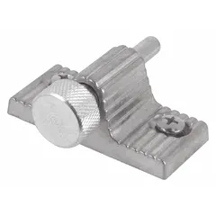 This sliding door lock from PRIME-LINE is designed to secure sliding doors in commercial and industrial settings. It measures 1 inch in height and 2 inches in width. The lock helps prevent unauthorized access and is suitable for use on various sliding door applications.