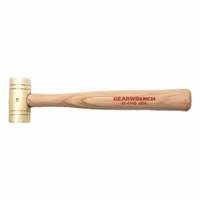 Sledge Hammer: Brass, Wood Handle, 1 lb Head Wt, 1 1/4 in Dia, 11 in Overall Lg, Plain Grip, Brass (MPN 81-111G)