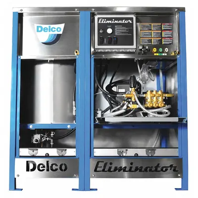 DELCO Electric Pressure Washer: Stationary, 460 V – Three-Phase, 2,000 psi, 4 gpm - Hot Water Pressure Washers