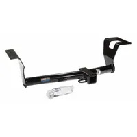 Steel step bumper hitch with powder-coated finish. Gross trailer weight capacity of 4,500 lb and tongue weight of 675 lb. Designed for Honda CR-V, no drilling required for installation. Provides a step surface for accessing roof or cargo area while towing