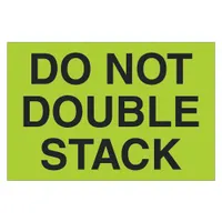 This label communicates handling instructions to prevent stacking of pallets or cartons during storage and transport. It is applied directly to packaging in warehouses and shipping facilities to reduce damage risk. Pack of 500 labels
