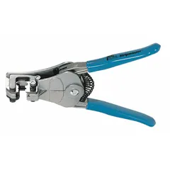 Hand tool for stripping RG-6 coaxial cable. Features a standard cushion grip and 7 in overall length. Designed for cable designations of 6 to 8 in. Used in data and telecom installations for preparing cable ends for connectors.