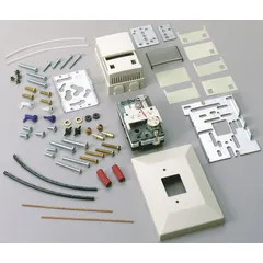 This retrofit kit replaces Barber-Colman pneumatic thermostats in commercial HVAC systems. It features reverse thermostat action, vertical mounting with a beige cover, and 2-pipe high-volume air flow output. Suitable for use with Honeywell, Johnson Controls, and Robertshaw systems.